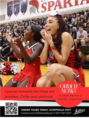 Cheerleaders smiling Order Now CLHS Yearbook